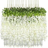 Pauwer Wisteria Hanging Flowers  24 Pack