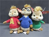 TY Simon Alvin Theo Chipmunks Plush with Tags