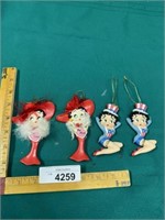 Vintage Christmas Betty boop ornaments