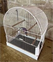 White Metal Bird Cage 9" x 14" x 16"