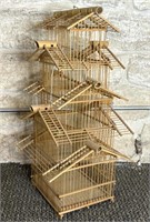 Vintage Wood Tiered Bird Cage 16” x 15” x 29”
