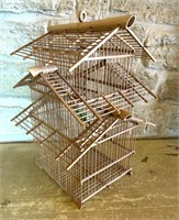 Vintage Tiered Finch Cage 10" x 12" x 21"