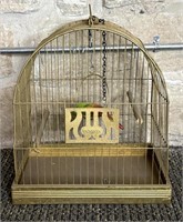 Vintage Metal Bird Cage 14” x 9” x 15”