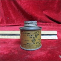 (1)Vintage metal advertising Oil can. HAMILTON BEA