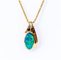 Jewelry 14kt Yellow Gold Opal Pendant