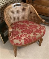 Side chair with caned back and sides