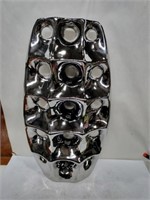 Silver glass vase 19 in tall