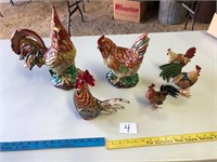 6 Chicken Figurines