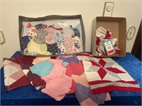 Vtg quilt pieces