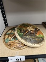 PLASTER OVAL PLAQUES CHALKWARE