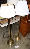 2 brass floor lamps