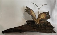 Wood and Metal Butterfly Decor