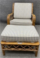 Bamboo Chair and Ottoman