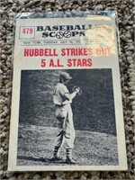 1961 Baseball Scoops #479Hubbell S.O. 5 ALL STARS