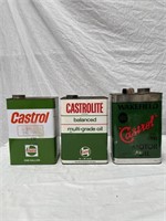 Castrol gallon & 5 litre oil tins