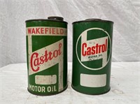 Wakefield Castrol & Castrl quart oil tins