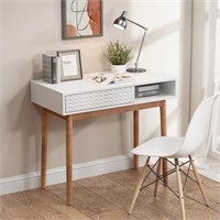 VOXANOXI Small Desk for Bedroom, 40 inch White