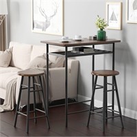 soges Bar Table with 2 Bar Stools Height Table Set