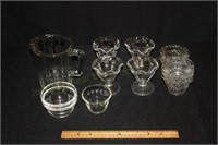 Glass Pitcher 5 x 7, (2) Pyrex Custard Cups, (2)