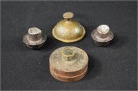 4 Antique Brass & Lead Weights for a Scale