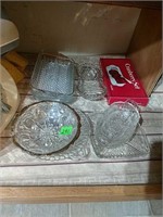 Clear glass lot relish plates