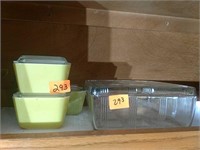 Yellow Pyrex refrigerator bowls and large