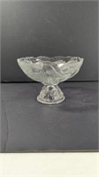 Vintage UV 365 NM  Clear Pressed Fruit Glass