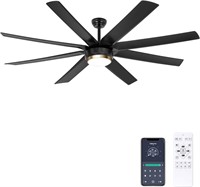Ohniyou Fan - 70  Remote  Dimmable  Black