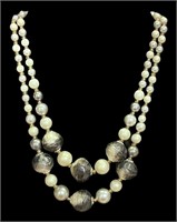 Vintage Two-Strand Neutral Color Necklace