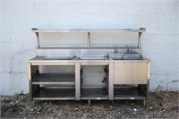 Stainless Serving Table w/ Beverage Dispensers