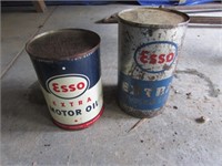 2 metal esso advertising oil cans