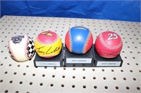 4 nascar baseballs