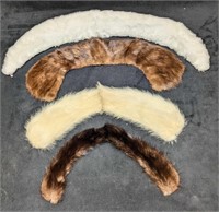 4 Vintage Faux & Real Mink Collars