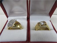 2 LADIES FASHION RINGS SIZE 9