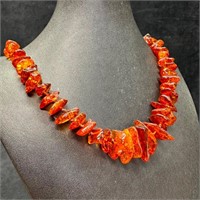 Natural Shape Amber Bead Necklace