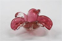 Vintage Cranberry Art Glass Dish