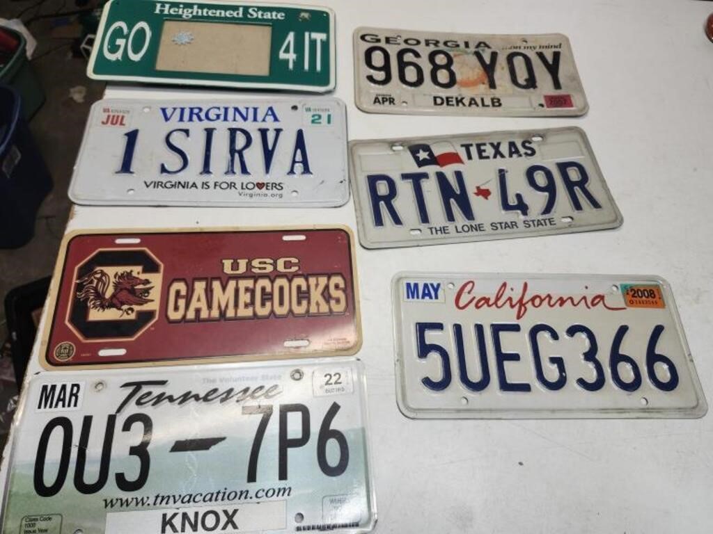 Collection of license plates