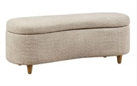 Belize Cream Boucle Curved Upholstered Storage