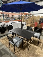 METAL 5 PC DINING SET W UMBRELLA