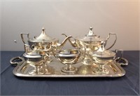 Silver plate 6-piece tea service