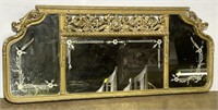 (JL) Vintage Wooden Wall Mirror 53” x 23”