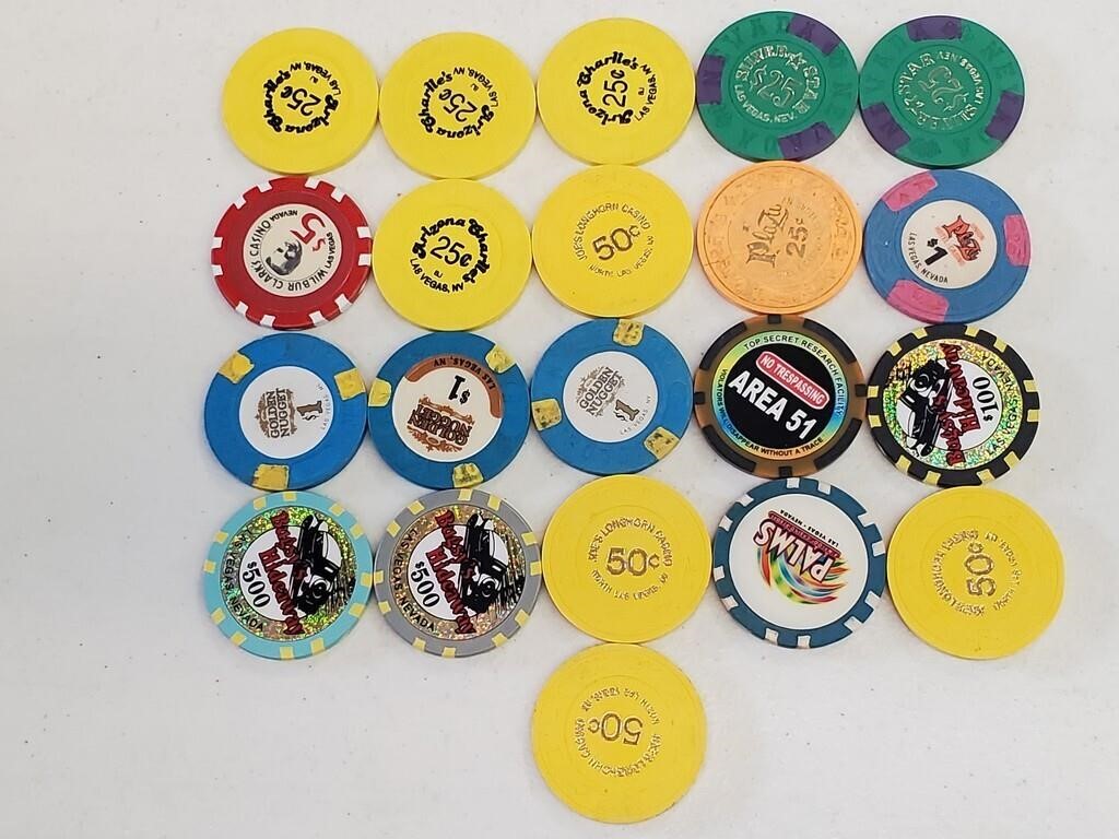 Huge Casino Chip Collection Timed Auction Part 2 of 3