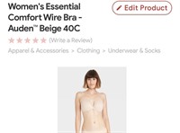 Auden women's 40C bra MSRP 18