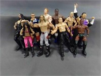 (10) Mattel Wrestling Figurines one with Broken