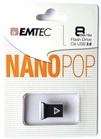 EMTEC Nano Pop 8 GB Flash Drive, Black