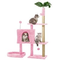 WFF4605  Mudie Cat Tree, 52in Pink Indoor Cat Towe