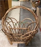 Vintage primitive bentwood basket, 27 inches
