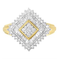 10K Gold Diamond Ballerina Ring: Elegant Sparkle i