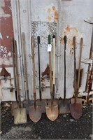 10 square and spade shovels; as is