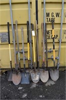 10 square and spade shovels; as is